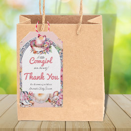 Etiquetas Para Regalos Baby Shower costero rosa de niña pequeña occidenta