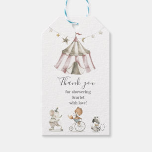 Etiquetas Para Regalos Baby Shower de animales de circo cutáneo
