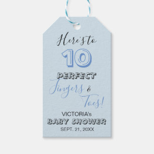 Etiquetas Para Regalos Baby Shower de 'Aquí tienes a 10 dedos de pie y de