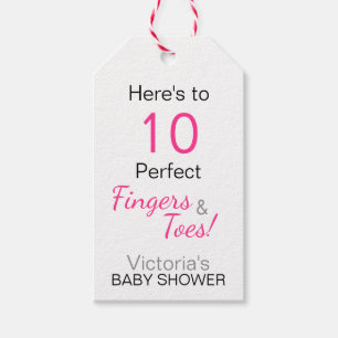 Etiquetas Para Regalos Baby Shower de 'Aquí tienes a 10 dedos de pie y de