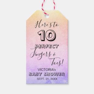 Etiquetas Para Regalos Baby Shower de 'Aquí tienes a 10 dedos de pie y de