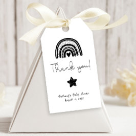 Etiquetas Para Regalos Baby Shower de arcoiris blanco negro simple y mode