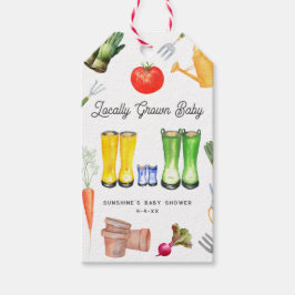 Etiquetas Para Regalos Baby Shower de Blue Boots Garden de crecimiento lo