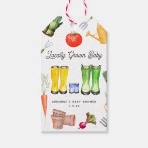 Etiquetas Para Regalos Baby Shower de Blue Boots Garden de crecimiento lo