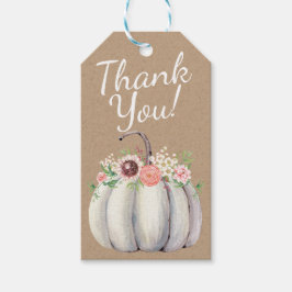 Etiquetas Para Regalos Baby Shower de Calabaza Blanca Caída