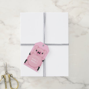 Etiquetas Para Regalos Baby Shower de cerdo rosado