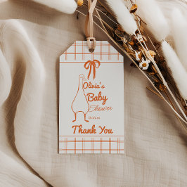 Etiquetas Para Regalos Baby Shower de cinta neutra Retro Silly Goose