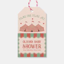 Etiquetas Para Regalos Baby Shower de circo de carnaval retro vintage