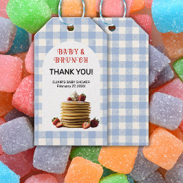 Etiquetas Para Regalos Baby Shower de crepes de fresa azul para bebé y Br