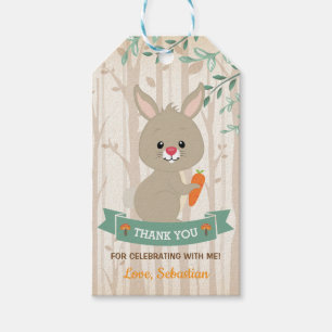 Etiquetas Para Regalos Baby Shower de cumpleaños de Forest Rabbit Bunny W