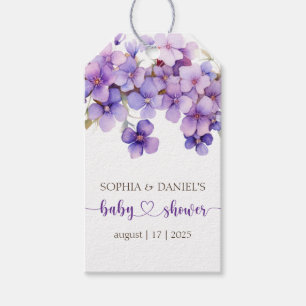 Etiquetas Para Regalos Baby Shower De Flores Violetas Delicadas De Primav