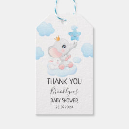 Etiquetas Para Regalos Baby Shower de globo azul de Elephant Fly