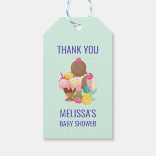 Etiquetas Para Regalos Baby Shower de helados neopolitanos gracias