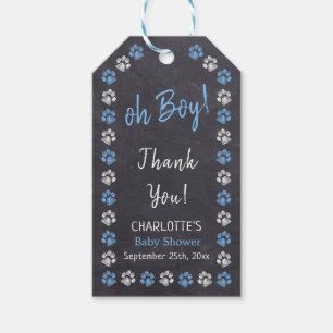 Etiquetas Para Regalos Baby Shower de impresión de Chalkboard Blue Boy Pa