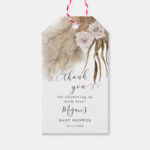Etiquetas Para Regalos Baby Shower de la Grasa Boho Pink