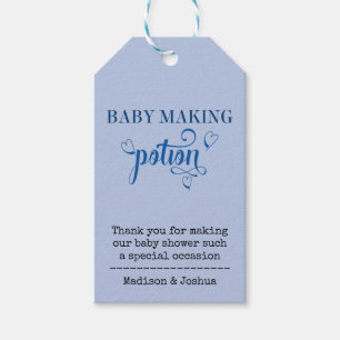 Etiquetas Para Regalos Baby Shower de la tipografía azul para bebé