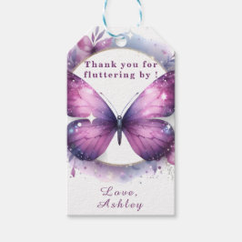 Etiquetas Para Regalos Baby Shower de mariposa morada Gracias