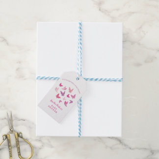 Etiquetas Para Regalos Baby Shower de mariposas coloridas modernas