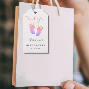 Etiquetas Para Regalos Baby Shower de pies rosados