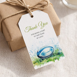 Etiquetas Para Regalos Baby Shower de Rugby en Acuarela Elegante