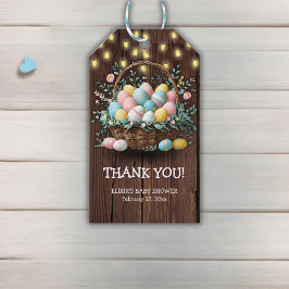 Etiquetas Para Regalos Baby Shower de Rustic Floral Easter Eggs
