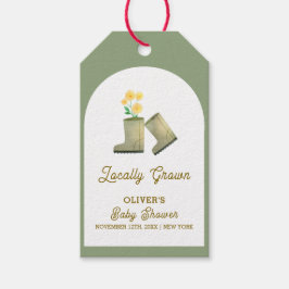 Etiquetas Para Regalos Baby Shower de Sage Green Boots florales de cosech