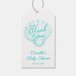 Etiquetas Para Regalos Baby Shower de verano verde azulado Gracias