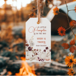 Etiquetas Para Regalos Baby Shower Floral Otoño Pequeno Calabacín