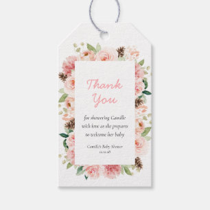 Etiquetas Para Regalos Baby Shower Floral Rosa