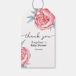 Etiquetas Para Regalos Baby Shower Gift Tag incluye peonías de acuarelas