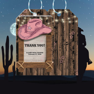 Etiquetas Para Regalos Baby Shower, Gorra de Cowgirl rustica