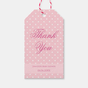 Etiquetas Para Regalos Baby Shower Gracias Polka Dots Rubor Pink Modern