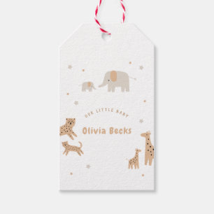 Etiquetas Para Regalos Baby Shower ilustrativo Pastel Beige Cute