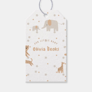 Etiquetas Para Regalos Baby Shower ilustrativo Pastel Beige Cute