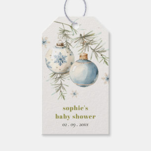 Etiquetas Para Regalos Baby Shower Minimal Blue Winter Chirstmas Boy