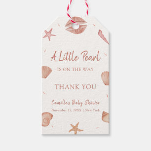 Etiquetas Para Regalos Baby Shower Neutral Summer Ocean Seashell Pearl