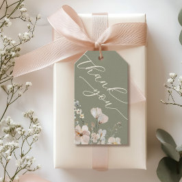 Etiquetas Para Regalos Baby Shower Sage Green Wildflower Gracias