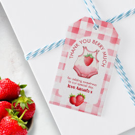 Etiquetas Para Regalos Baby Shower Strawberry Gingham Cute Gracias Favor
