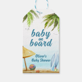Etiquetas Para Regalos Baby Shower Summer Beach Ocean Surfboard