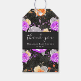 Etiquetas Para Regalos Baby Shower Vintage Floral de Halloween