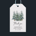 Etiquetas Para Regalos Baby Shower Watercolor Christmas Tree Winter<br><div class="desc">Invitación Baby Shower de color de agua de árbol de Navidad</div>