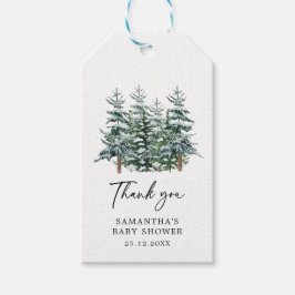 Etiquetas Para Regalos Baby Shower Watercolor Christmas Tree Winter