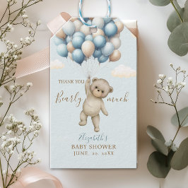 Etiquetas Para Regalos Baby Shower – “We Can Bearly Wait” Bear with ballo