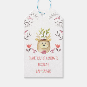 Etiquetas Para Regalos Baby Shower Woodland Deer Plant Pot Gracias