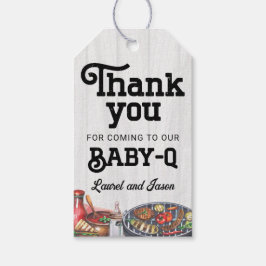 Etiquetas Para Regalos BabyQ BBQ Rustic Baby Shower Gracias Por Favor
