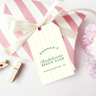 Etiquetas Para Regalos Bachelorette Retro Moderna Vintage Amarilla y Verd