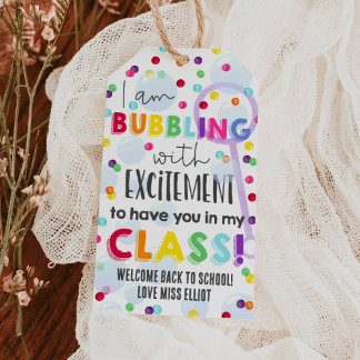Etiquetas Para Regalos Back To School Bubbles Gift Tag