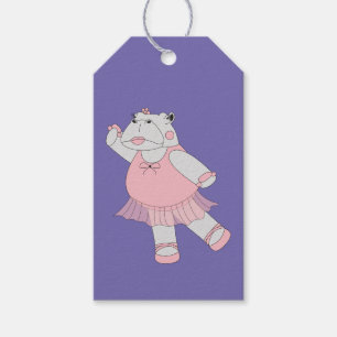 Etiquetas Para Regalos Bailarina Hipopótamo Morado illusima