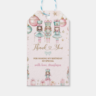 Etiquetas Para Regalos Bailarinas de Navidad de Invierno Rosa Cumpleaños