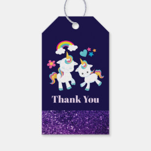 Etiquetas Para Regalos Baile lindo Unicornio arcoiris mágico y estrellas